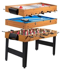 3 in 1 Multi Game Table, 48'' Foosball Table w/Billiards, Soccer, Slide - Picture 1 of 8