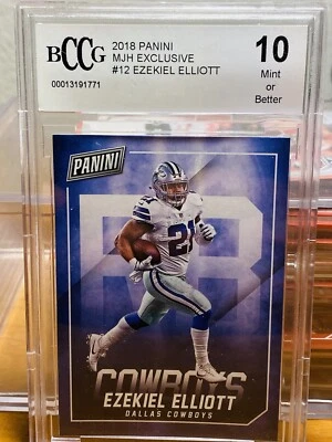 2018 Panini MJH Exclusive #12 Ezekiel Elliott Dallas Cowboys BCCG 10 Mint! - Image 1 of 2