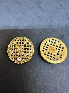 Vergoldete Metallknöpfe mit Swarovski Kristallverzierung - handgefertigter Luxus - Bild 1 von 2