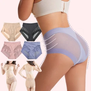 Women High Waist Ice Silk Seamless Shaping Panties Butt Lifting Underwear Briefs - Picture 1 of 19