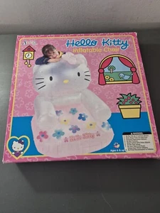 New 1999 Sanrio Hello Kitty Inflatable Chair Flowers Pink White - Picture 1 of 6