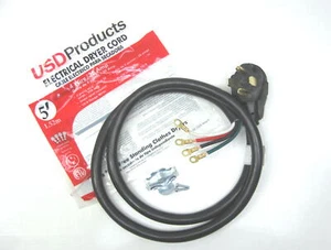 Cavo Alimentazione Asciugabiancheria 4 Punte Filo 30 Amp 5' Piedi 10/4 Calibro Filo Resistente - Foto 1 di 4