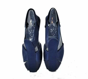Mujer Azul Marino Elástico Sandalias Planas Zapatos Talla 7  - Imagen 1 de 6