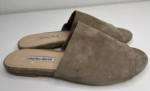Charles David Women's Soleil Leather Slide Suede Tan Size 10 - Picture 1 of 10