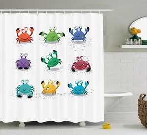 Nautical Shower Curtain Bathroom Decor Set with Hooks 4 Sizes Available - Picture 1 of 32