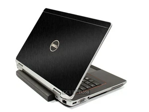 BLACK BRUSHED TEXTURED Vinyl Lid Skin Cover fits Dell Latitude E6420 Laptop - Picture 1 of 1