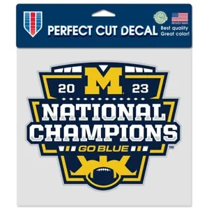 MICHIGAN WOLVERINES 2023 NCAA NATIONAL CHAMPIONS PERFECT CUT DECAL 7" - Picture 1 of 1