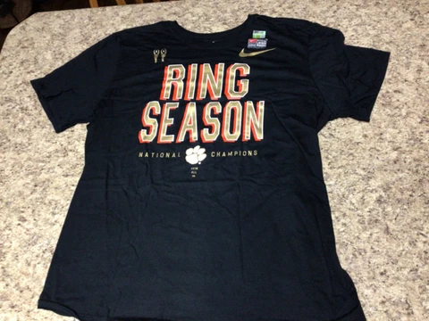 Nike Clemson Tigers Shirt Mens 2XL XXL Black Football Adult Ring Season NEW Cover