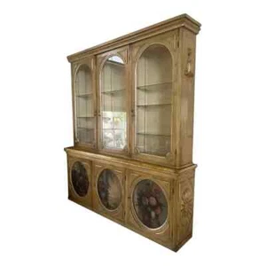 Large Antique Hand Painted 3 Door Italian Bookcase, Showcase - Picture 1 of 10