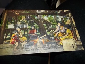 Postkarte Kochen, Seminolen indischer Stil Fla. Leinen 60er Jahre Golfstrom - Bild 1 von 2