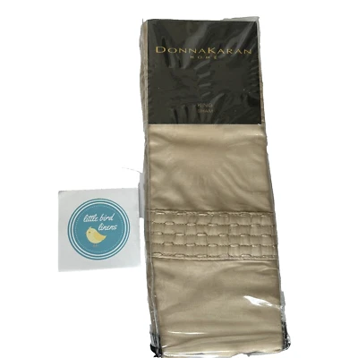 One Donna Karan KING Sham Gold Essential Silky Stripe Silk Blend Brand New - Image 1 of 4