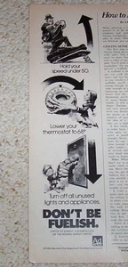 Anuncio vintage 1979 - Conservación de energía Jack Davis arte arte publicidad anuncio - Imagen 1 de 1