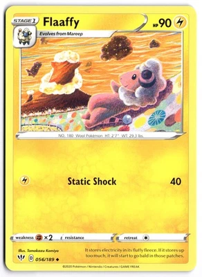 Pokémon Flaaffy Uncommon SWSH03: Darkness Ablaze 056/189 NM - Image 1 of 2