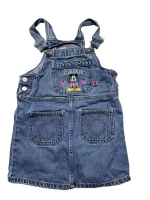 DE COLECCIÓN Niñas Mickey & Co Falda Mono Jersey Azul Denim Bordado Cintura 28" Foto 1 de 4