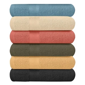 Set of 6 Extra Large Cotton Bath Towels For Bathroom Absorbent Shower Towel Bulk - Picture 1 of 7