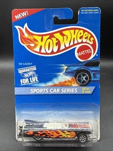 1995 Hot Wheels Sports Car Series 59 CADDY black w flames #407 - Picture 1 of 3