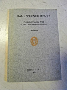 alte Noten Hans Werner Henze Kammermusik 1958 Klavierauszug Edition Schott - Bild 1 von 3