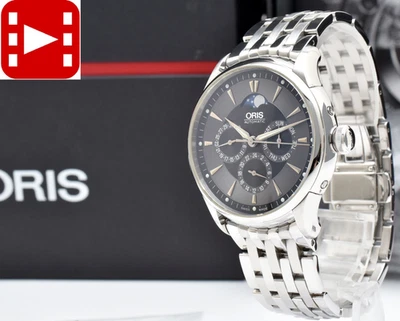 🎦[MINT w/Box] ORIS Artelier Complication 7592 Black Moon Phase Automatic Men's - Image 1 of 4