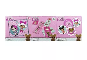 LOL Surprise 3 Spiele Pack Jumbo Spielkarten 24 Stück Puzzle und Dominos - Bild 1 von 4