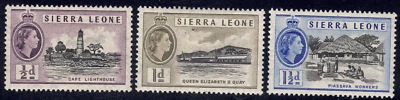Sierra Leona SC# 195-197 1956 - Faro vaporizador - 3 diferentes - M-HR Foto 1 de 2