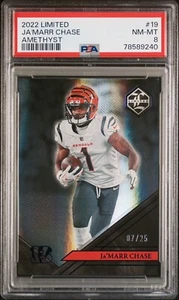 2022 Panini Limited Ja'Marr Chase Ametista # 7/25 Bengals PSA 8 - Foto 1 di 2