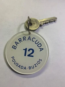 Barracuda Eco Resort Hotel Motel Room Key Fob & Key Buzios Brazil #12 VERY RARE - Picture 1 of 4