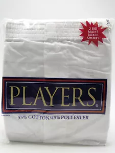 2pr Big Men's Players White Boxer Shorts 8X 70-72in - Picture 1 of 2
