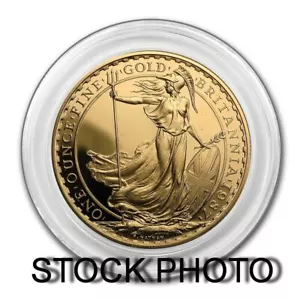 1987 GREAT BRITAIN 1 OZ FINE GOLD BRITANNIA QUEEN ELIZABETH PROOF COIN .9167 - Picture 1 of 3