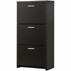 Coaster Contemporary Wood Tall Shoe with 3-Drawer Cabinet in Black