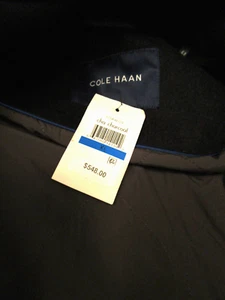NWT $548 COLE HAAN HOODED WINTER ZIP/SNAP WOOL BLEND HOODED COAT CHARCOAL XL - Picture 1 of 5