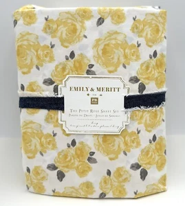 New~Pottery Barn~ EMILY & MERITT ~THE PETIT ROSE SHEET SET~King~Marigold Yellow - Picture 1 of 4