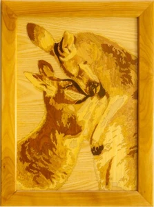 Canguro vida silvestre cuadro mosaico de madera naturaleza salvaje eco regalo - Imagen 1 de 15