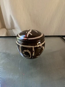 Handmade Art Studio Pottery Covered Canister Jar Lid 4.5 - Picture 1 of 12