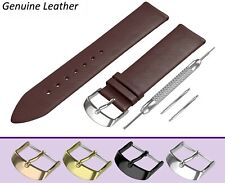 Fits AVIATOR Watch Dark Brown Genuine Leather Watch Strap Band for Buckle Clasp