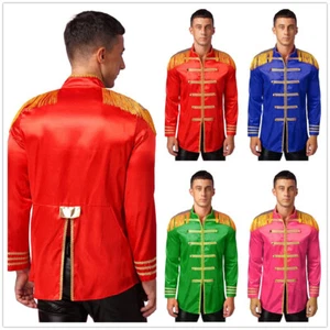Male Costumes Stage Performance Satin Christmas Jackets Cosplay Mens Festival - Picture 1 of 67