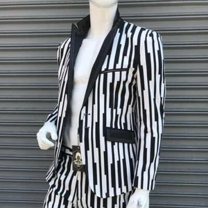 Men’s Angelino Black | White The Piano Casual Prom | Tuxedo | Blazer NWT - Picture 1 of 5