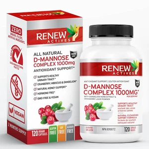 High Potency D-Mannose & Cranberry Complex 1000MG per 2 Capsules – with Hibiscus - Picture 1 of 8