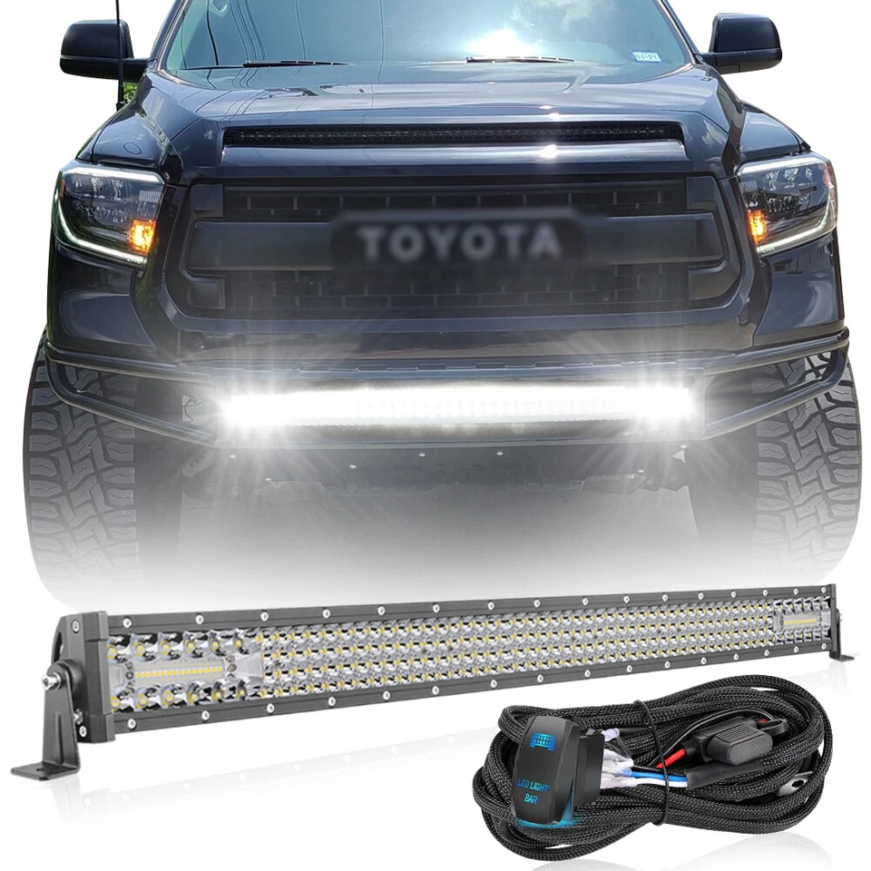 Combo de barra de luz de trabajo LED de 30" para parachoques Toyota Tacoma 2016-23 + kit de cableado 12V Foto 1 de 4