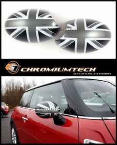 Gen. 3 MINI Cooper/S/ONE F54 F55 F56 F57 F60 Black Union Jack Mirror Cap Cover - Picture 1 of 4
