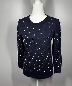 Merinowolle J.Crew Tippi Pullover klein gold bestickt Sterne selten - Bild 1 von 8