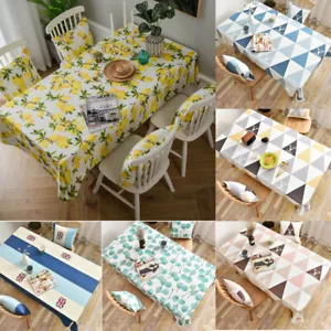 Printed Rectangle Tablecloth Table Cloth Cover for Kitchen Dining Party Decor - Picture 1 of 26