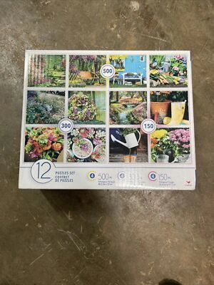 Pack de 12 Rompecabezas Surtidos Flores Jardín Temática Planta, Juego Nuevo Precintado. Foto 1 de 3