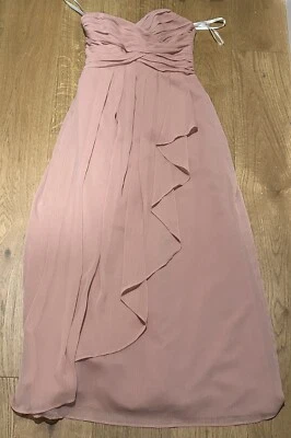 Womens David’s Bridal Bridesmaid Blush Pink Strapless Dress Sz 6 Wedding - Image 1 of 4