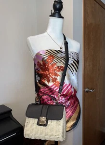 Ophelia Roe Basketwoven Flap Top Straw Crossbody Bag - Picture 1 of 20