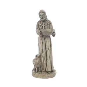 St. Franziskus Lamm Beton Statue Garten Hof Terrasse Kunst Außen Innen Deko - Bild 1 von 5