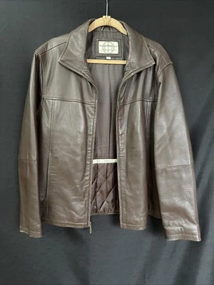 Chaqueta de cuero marrón para hombre mediana  Foto 1 de 4