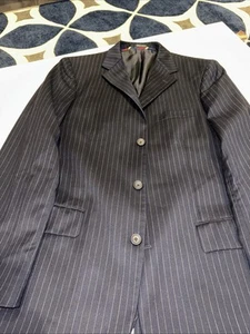 J. Crew Thompson Suit Mens 42L Pants 34 X 34 Fit Black Grey Pinstripe EUC - Picture 1 of 7