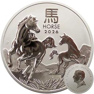 Pferd 2026 Lunar Horse Silbermünze 1oz Silber Ag 999,9 Perth Mint Australien - Bild 1 von 12
