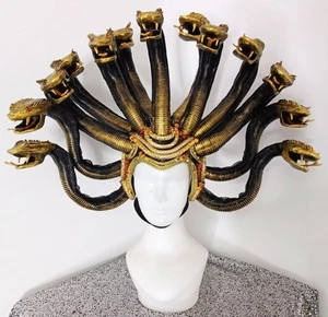 Da NeeNa H866B Giant Snake Naga Cobra Medusa Vegas Cabaret Showgirl Headdress - Picture 1 of 5
