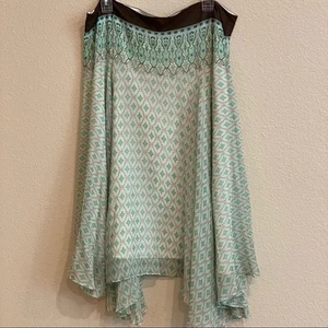Banana Republic Druck Seide Chiffon asymmetrischer Saum Rock Gr. 16 - Bild 1 von 6